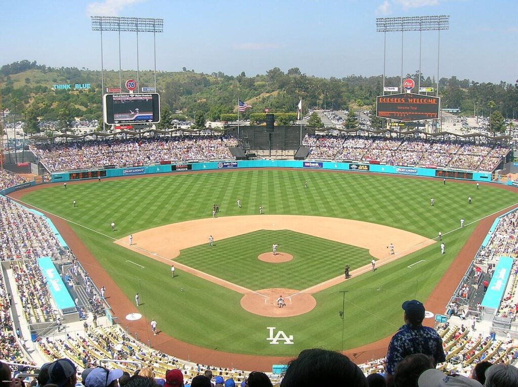 Vista del Dodger Stadium en Los Ángeles